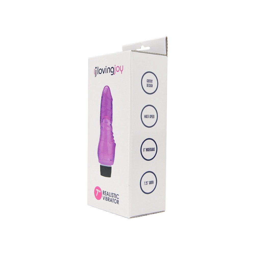 Loving Joy 7 inch Realistic Vibrator Purple - Image 9