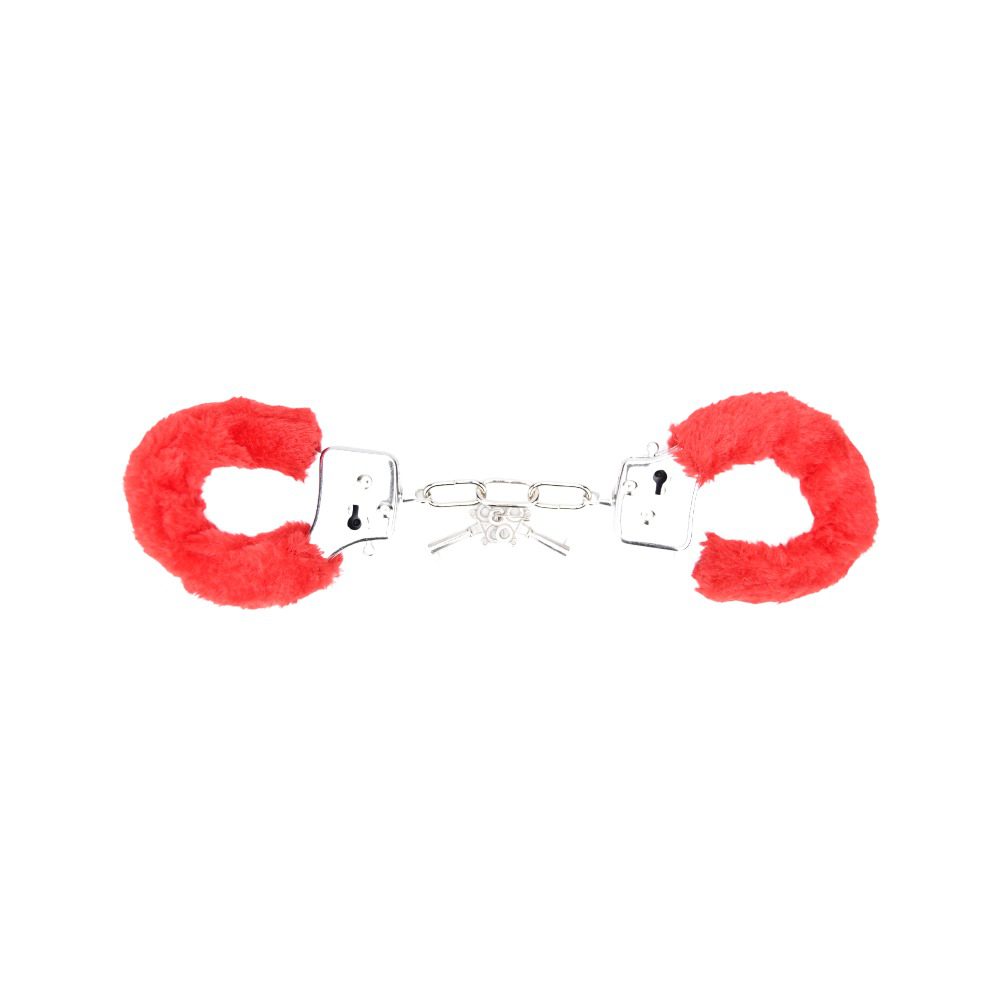 Bound to Play. Heavy Duty Furry Handcuffs Red - Image 2