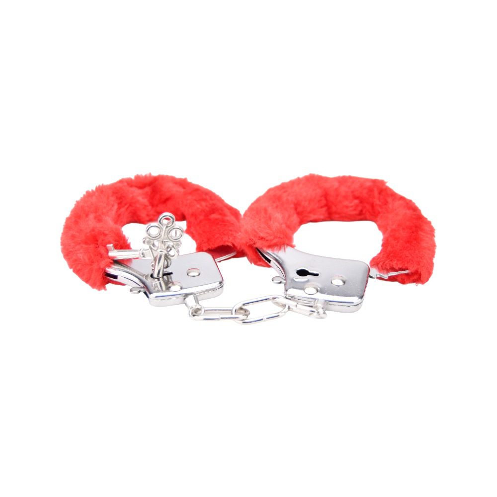Bound to Play. Heavy Duty Furry Handcuffs Red - Image 3
