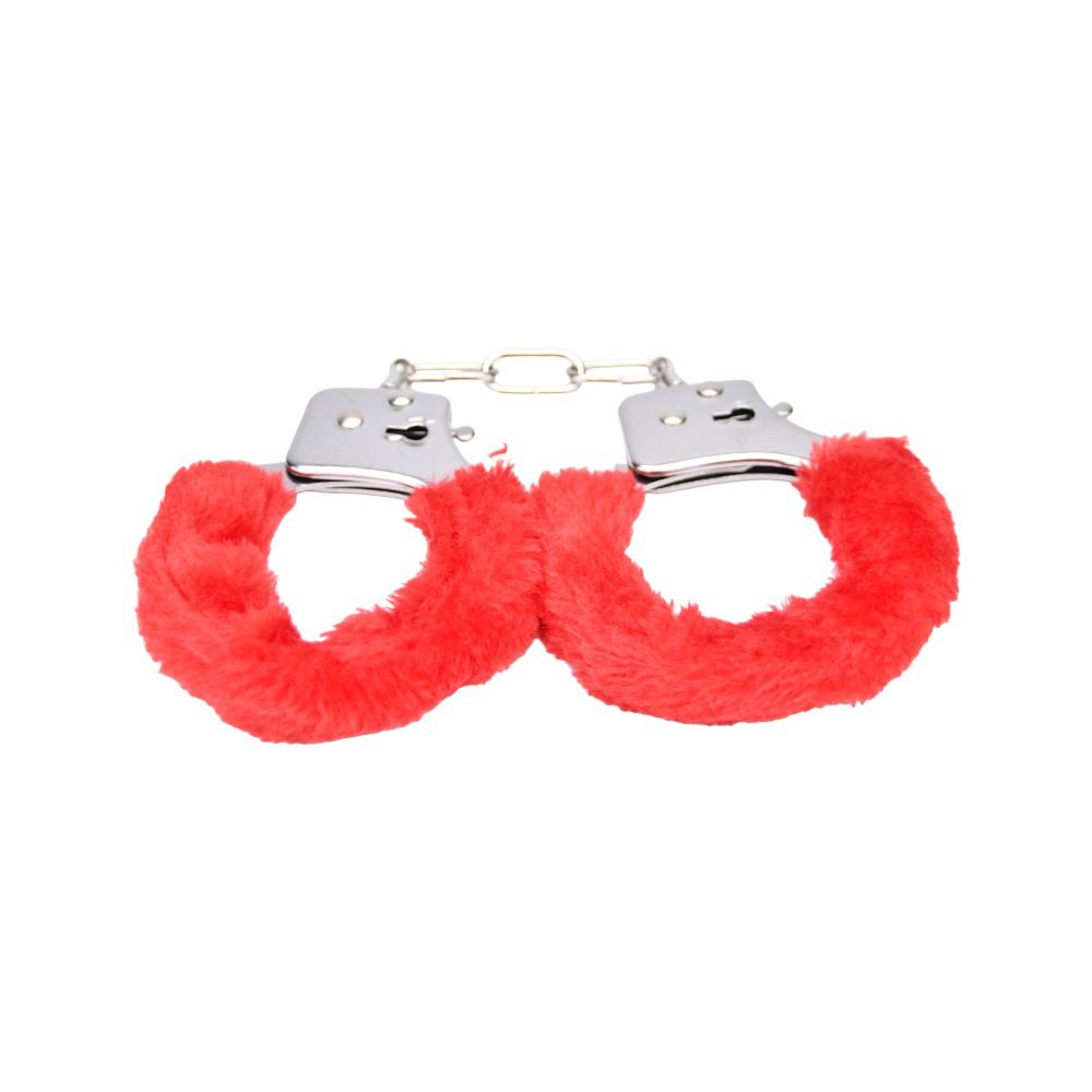 Bound to Play. Heavy Duty Furry Handcuffs Red - Image 5