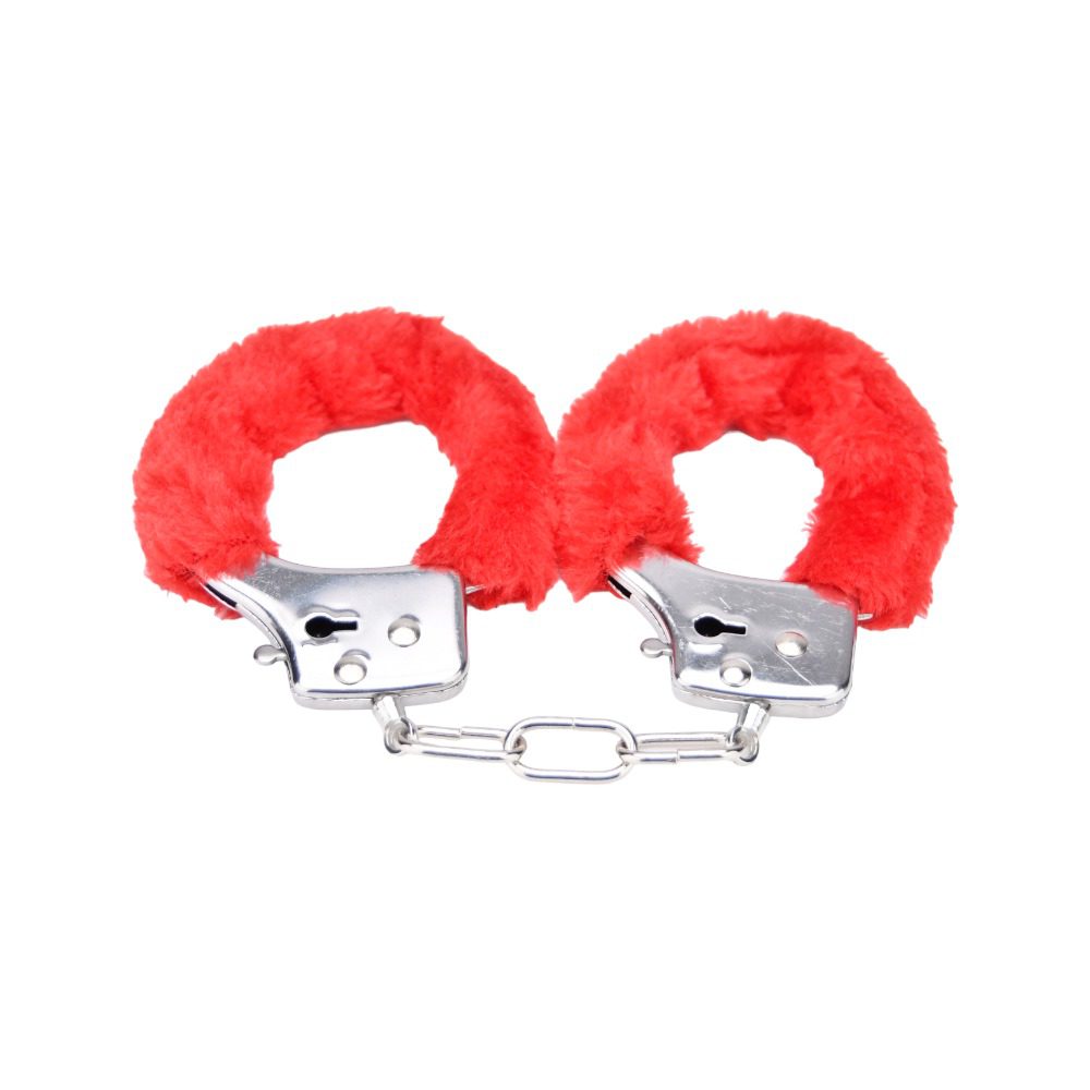 Bound to Play. Heavy Duty Furry Handcuffs Red - Image 4