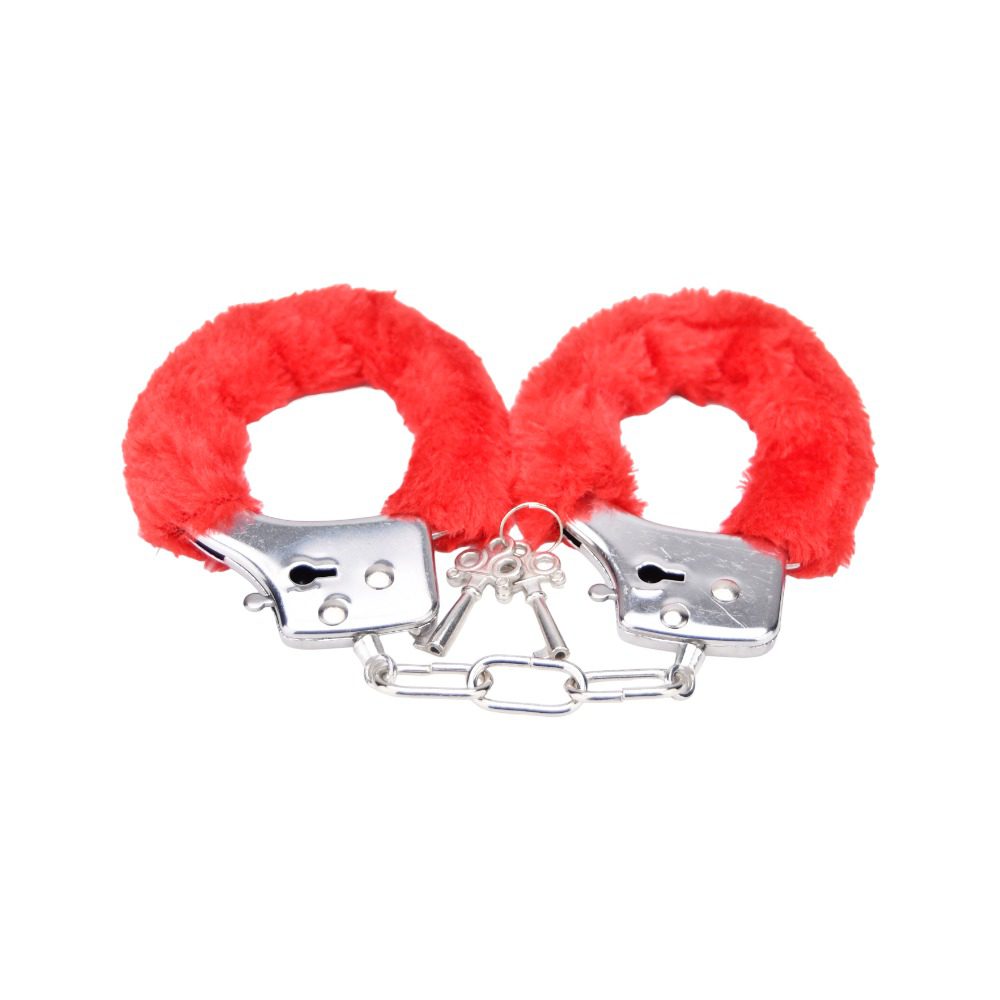 Bound to Play. Heavy Duty Furry Handcuffs Red - Image 6