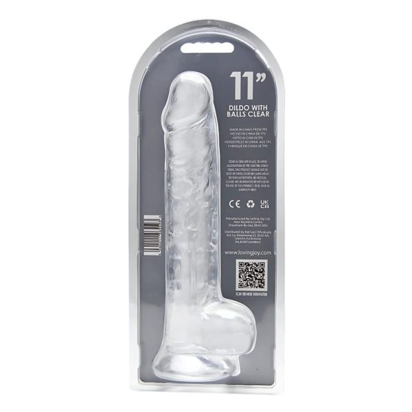 Loving Joy 11 Inch Dildo with Balls Clear - Image 7