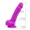 Loving Joy 8 Inch Realistic Silicone Dildo with Suction Cup and Balls Purple - Image 6