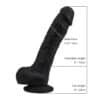 Loving Joy 8 Inch Realistic Silicone Dildo with Suction Cup and Balls Black - Image 6