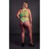 Cut Out Thong Bodysuit Neon Green Plus Size - Image 6