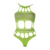 Cut Out Thong Bodysuit Neon Green Plus Size - Image 7