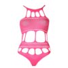 Cut Out Thong Bodysuit Neon Pink Plus Size - Image 7