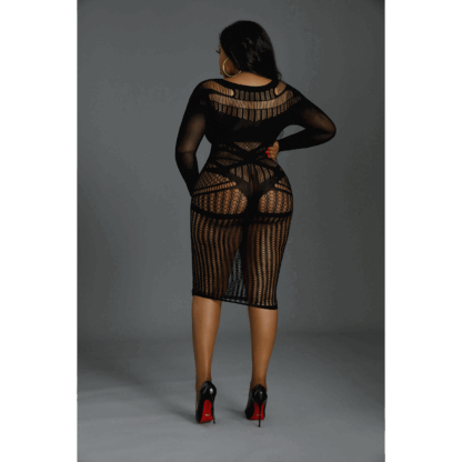 Moonlight Long Sleeve Lace Dress Black Plus Size - Image 6