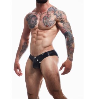 C4M Snap Ergonomic Brief Black Leatherette - extralarge