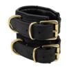 Bound Noir Nubuck Leather Slim Wrist Cuffs - Image 3
