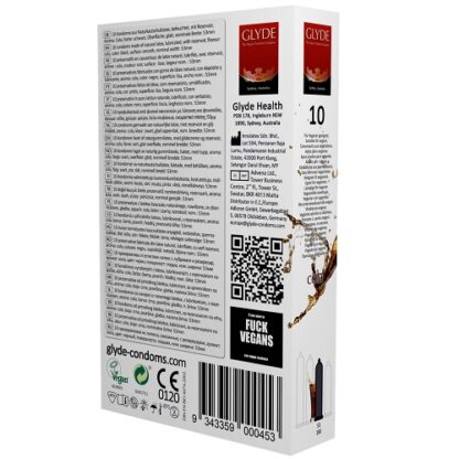 Glyde Ultra Cola Flavour Vegan Condoms 10 Pack - Image 4
