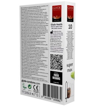 Glyde Ultra Super Max Vegan Condoms 10 Pack - Image 4