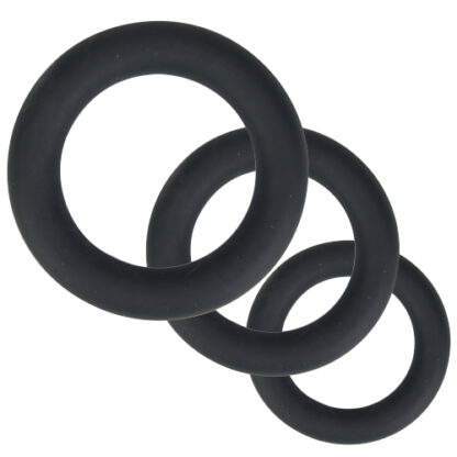 Loving Joy Thick Silicone Cock Rings 3 Pack Grey - Image 3