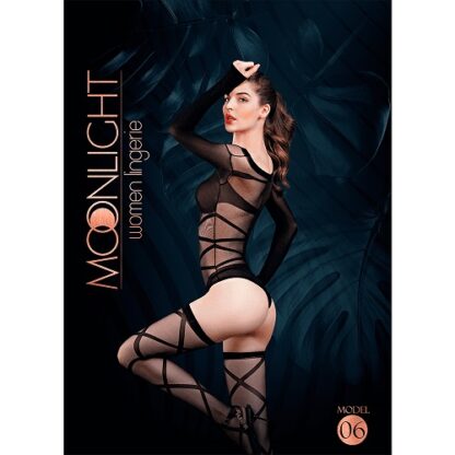 Moonlight Black Bardot Style Body with Stockings One Size - Image 4