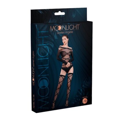 Moonlight Black Bardot Style Body with Stockings One Size - Image 5