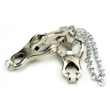 Bound to Please Squeezer Teaser Clover Nipple Clamps with Chain - Image 3