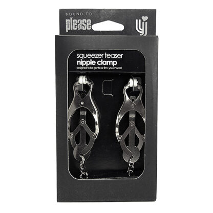 Bound to Please Squeezer Teaser Clover Nipple Clamps with Chain - Image 4