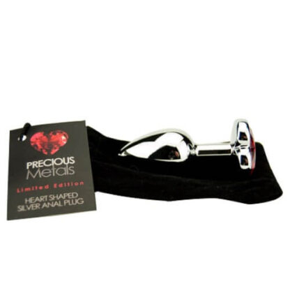 Precious Metals Heart Shaped Butt Plug-Silver - Image 8