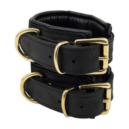 Bound Noir Nubuck Leather Slim Wrist Cuffs - Image 3