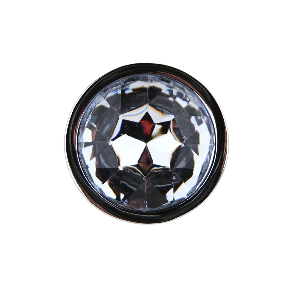 Toosh Silver Metal Butt Plug Small Clear Stone - Image 7