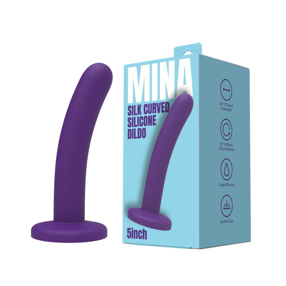 Mina Silk Curved Silicone Dildo 5 Inch - Image 3